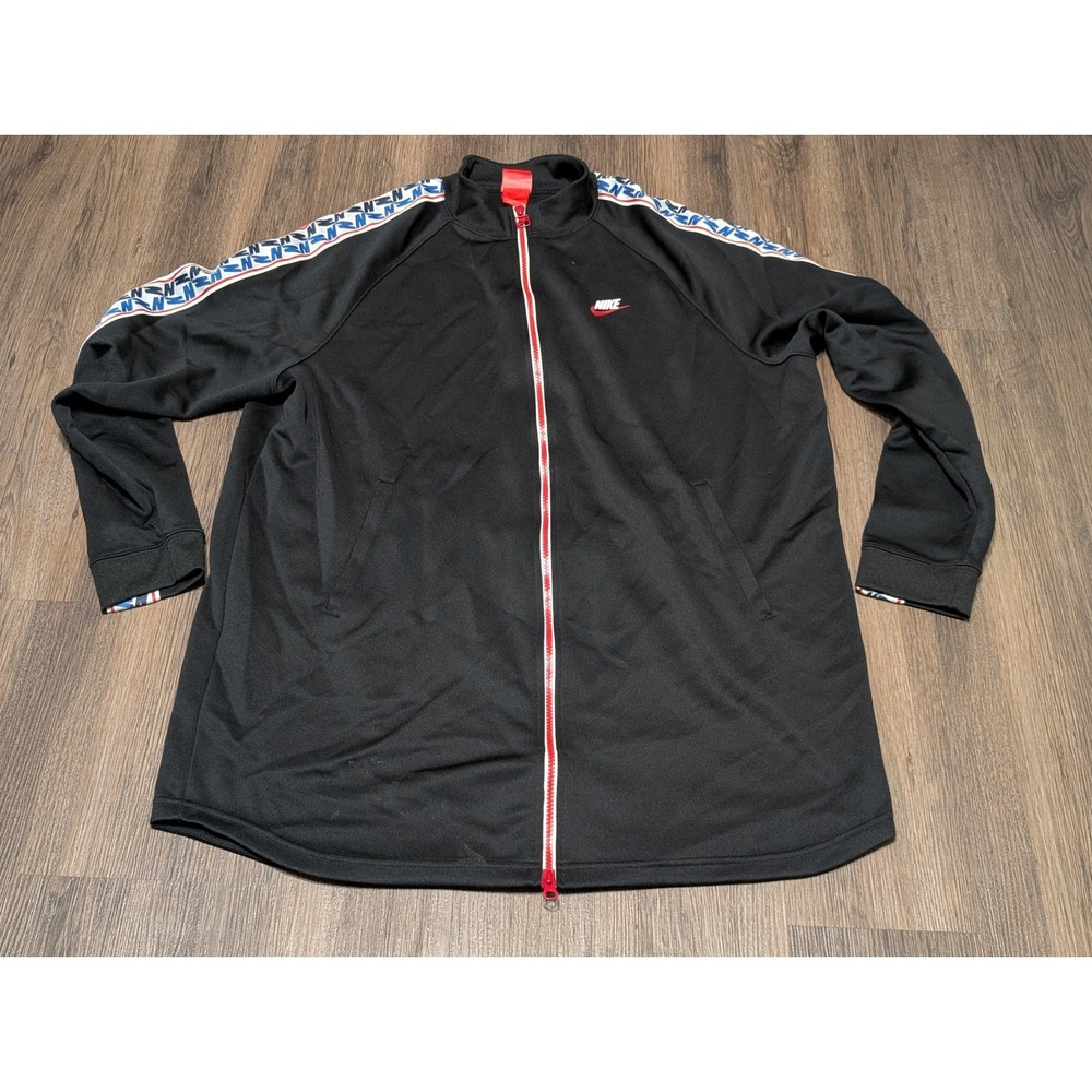 Nike Jacket Black XL Track Full Zip Geometric Logo Athletic Coat‎ Menswear